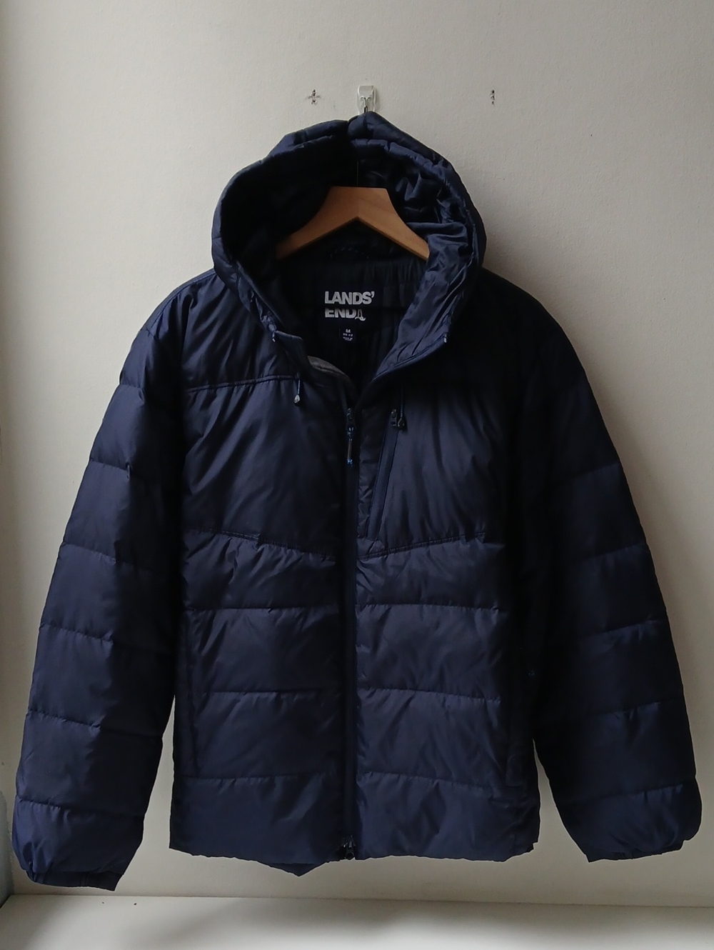 Lands' End Down Puffer Jacket Navy Blue Men's Medium